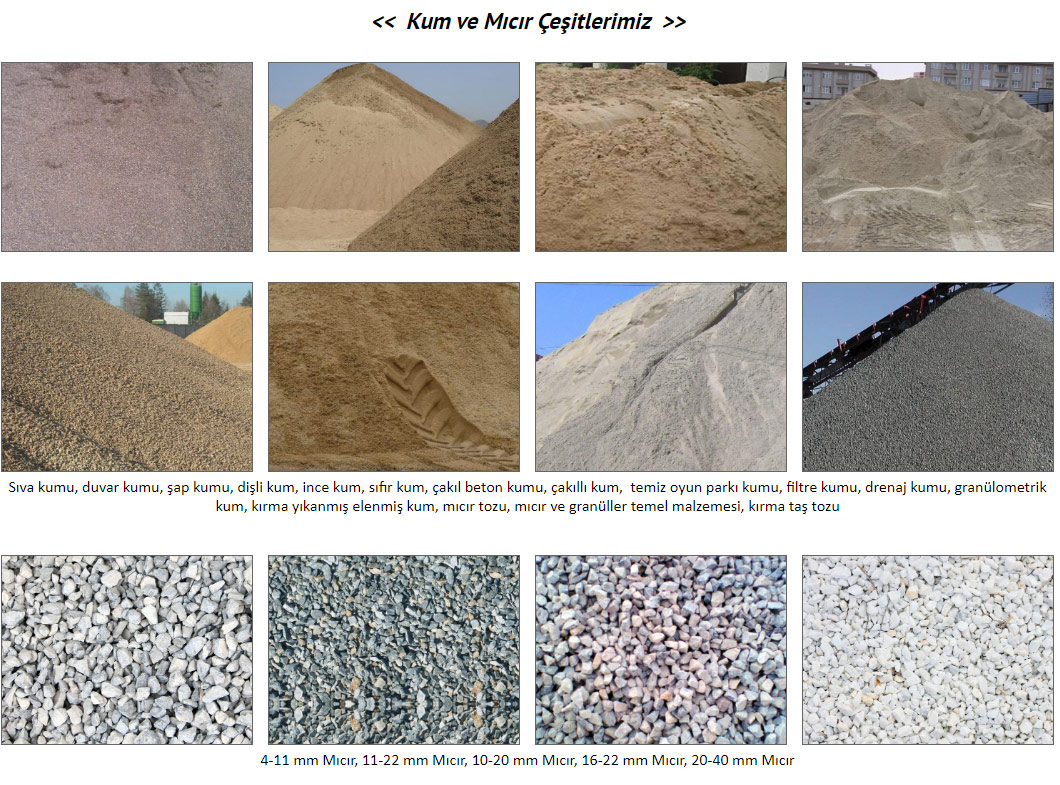 AKBULUT karatay kum, meram kum, selçuklu sıva kumu inşaat kumu mıcır çakıl taşı